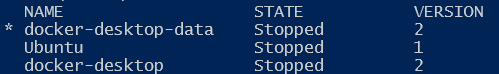 WSL command status