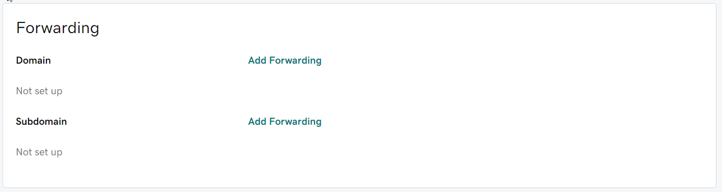 Configuración sección Forwarding